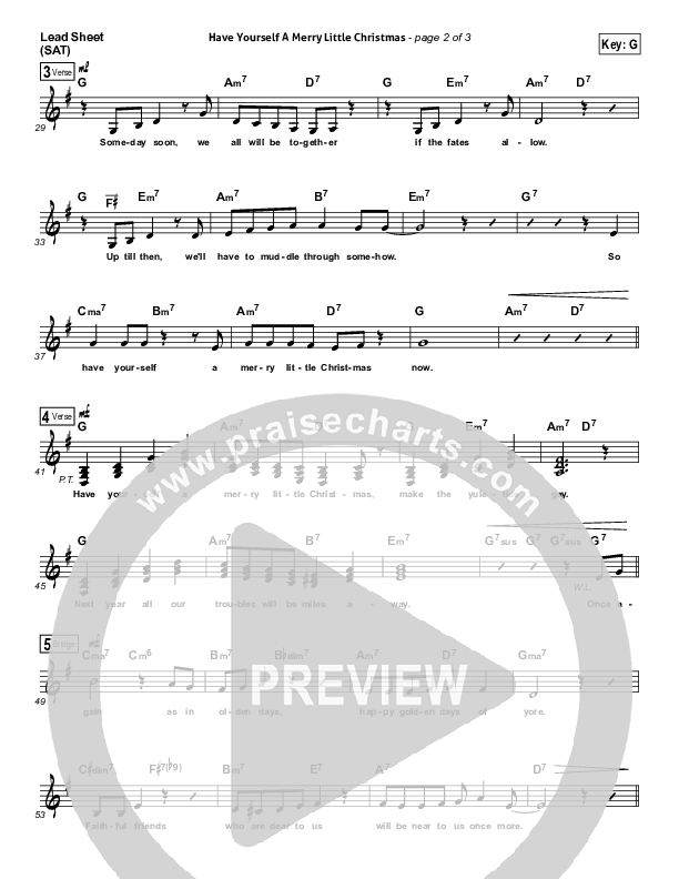 Have Yourself A Merry Little Christmas Lead Sheet (Bob Dylan)