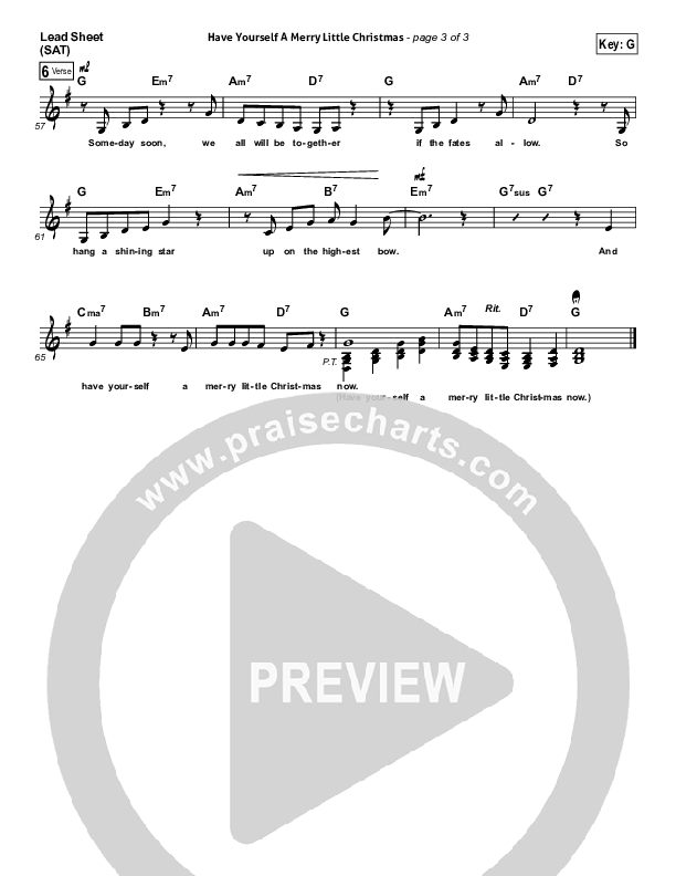 Have Yourself A Merry Little Christmas Lead Sheet (Bob Dylan)