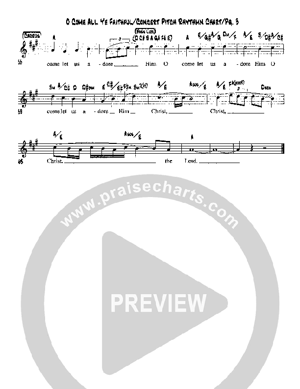 O Come All Ye Faithful Lead Sheet (Martha Munizzi)