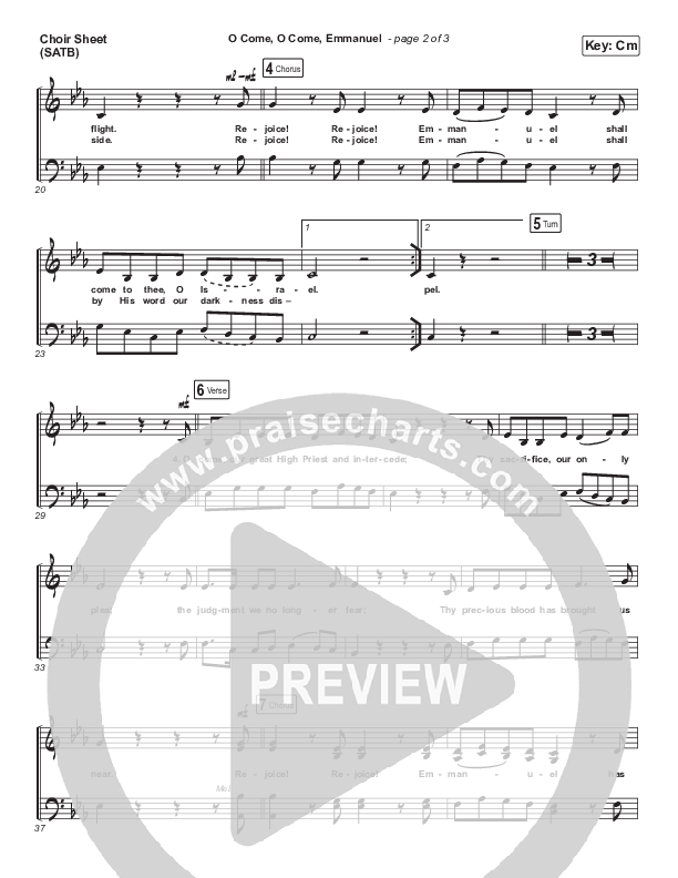 O Come O Come Emmanuel Choir Sheet (SATB) (Sovereign Grace)