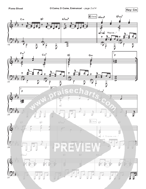 O Come O Come Emmanuel Piano Sheet (Sovereign Grace)