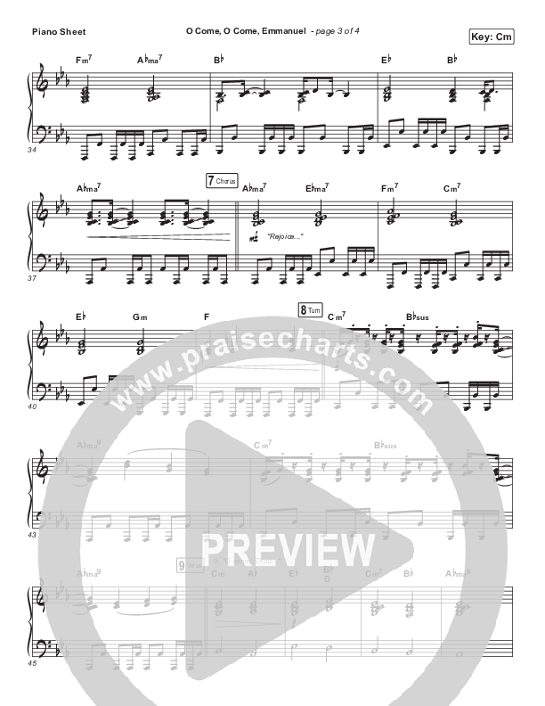 O Come O Come Emmanuel Piano Sheet (Sovereign Grace)