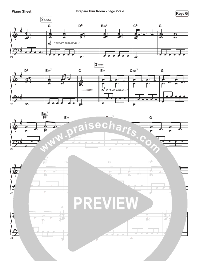 Prepare Him Room Sheet Music Pdf Sovereign Grace Praisecharts