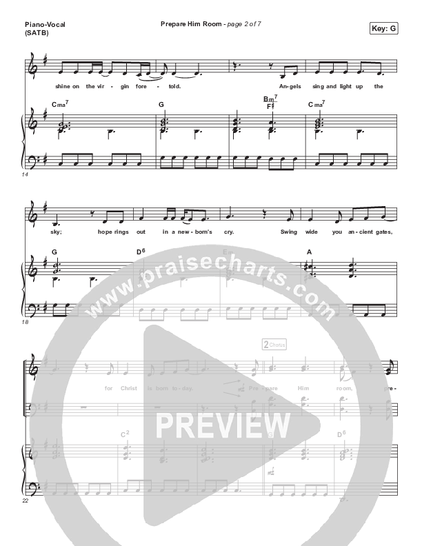 Prepare Him Room Piano/Vocal (SATB) (Sovereign Grace)