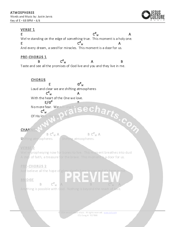 Atmospheres Chords & Lyrics (Justin Jarvis)