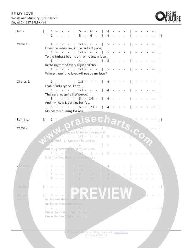 Be My Love Chords & Lyrics (Justin Jarvis)