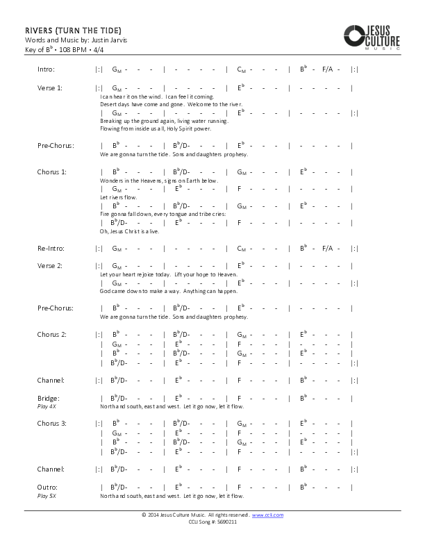 Rivers (Turn The Tide) Chords & Lyrics (Justin Jarvis)