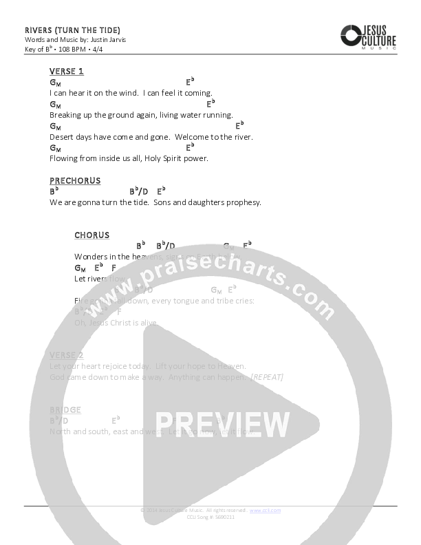 Rivers (Turn The Tide) Chords & Lyrics (Justin Jarvis)