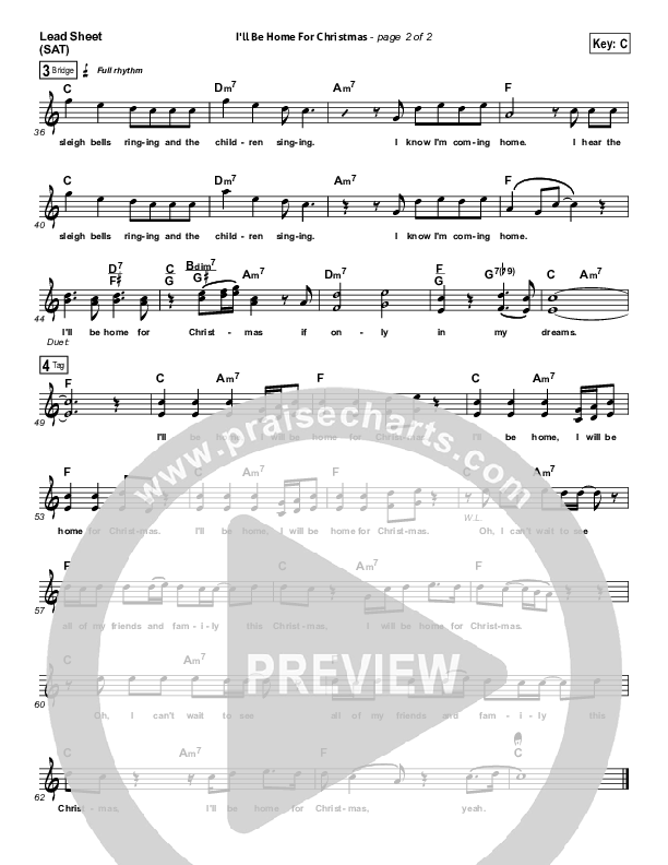 I'll Be Home For Christmas Lead Sheet (Chris August)