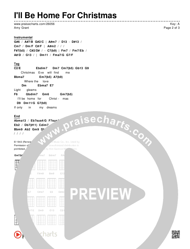I'll Be Home For Christmas Chords & Lyrics (Amy Grant)