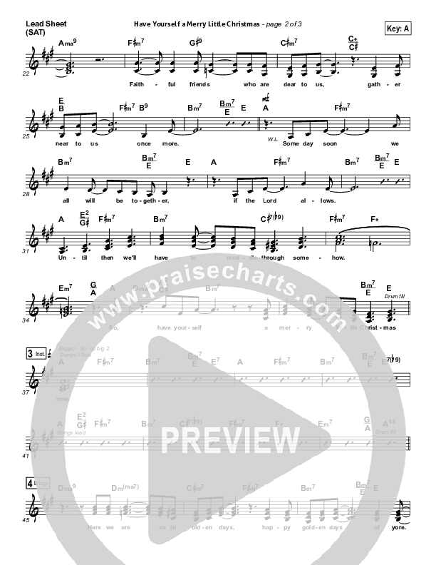 Have Yourself A Merry Little Christmas Lead Sheet (SAT) (Sidewalk Prophets)