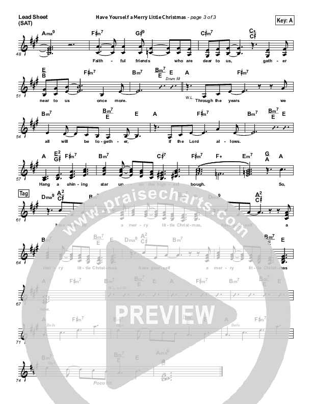 Have Yourself A Merry Little Christmas Lead Sheet (SAT) (Sidewalk Prophets)