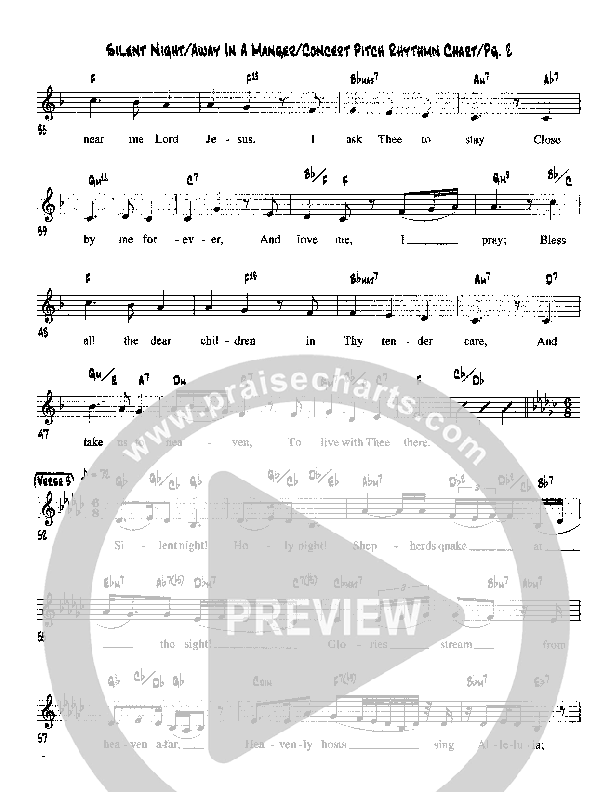 Silent Night (with Away In A Manger) Lead Sheet (Martha Munizzi)