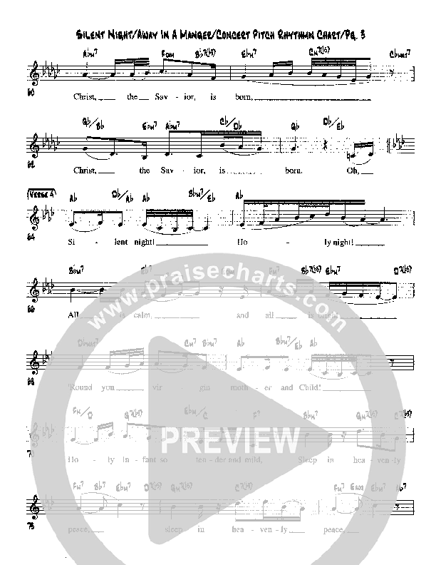 Silent Night (with Away In A Manger) Lead Sheet (Martha Munizzi)