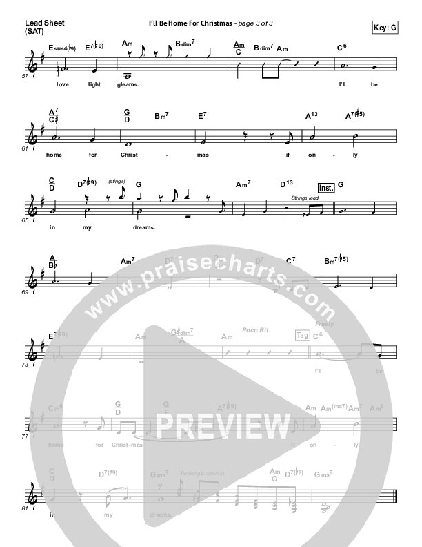 I'll Be Home For Christmas Lead Sheet (SAT) (Michael Buble)