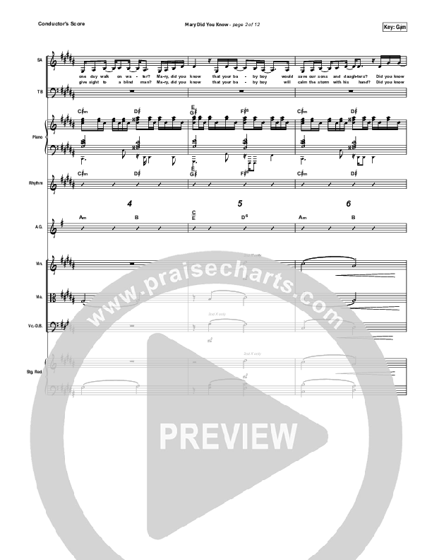 Mary Did You Know Conductor's Score (Meredith Andrews)