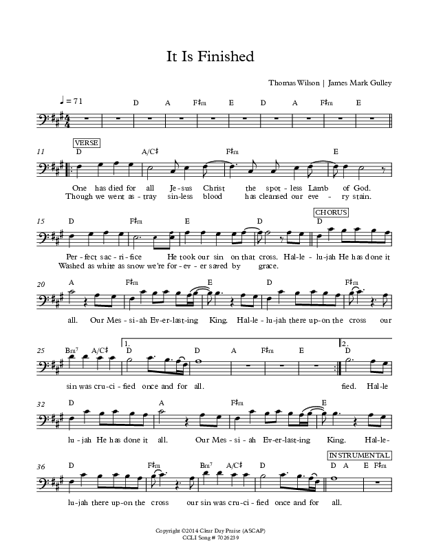 It Is Finished Lead Sheet (Antioch Live)