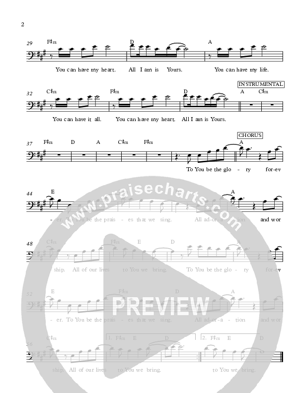 To You Be The Glory Lead Sheet (Antioch Live)