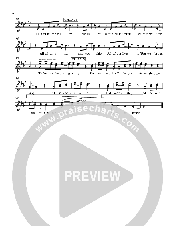 To You Be The Glory Lead Sheet (SAT) (Antioch Live)