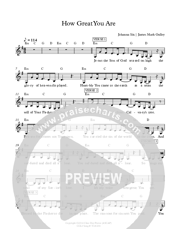 How Great You Are Lead Sheet (Antioch Live)