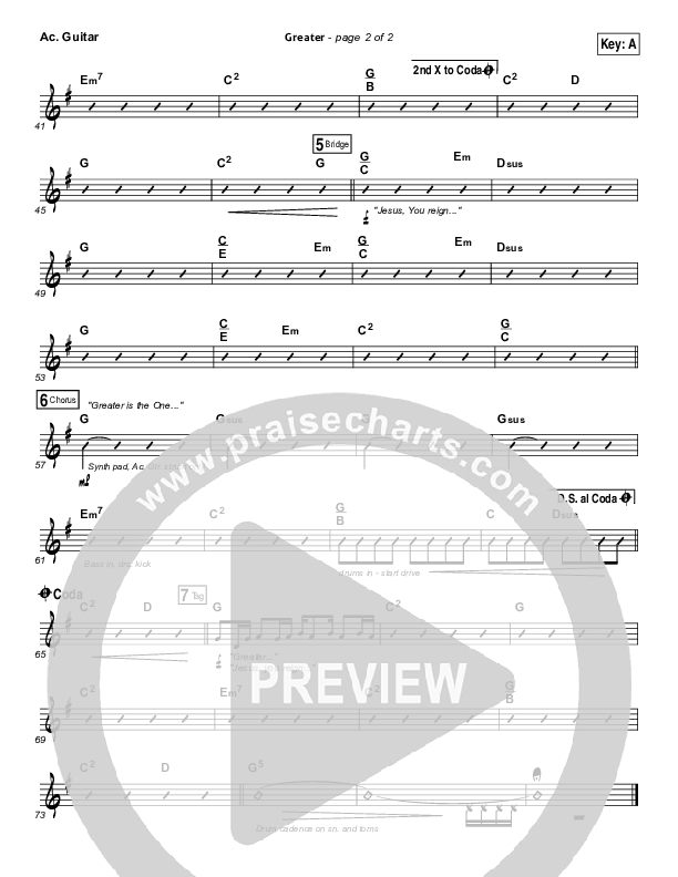 Greater Acoustic Guitar (Chris Tomlin)