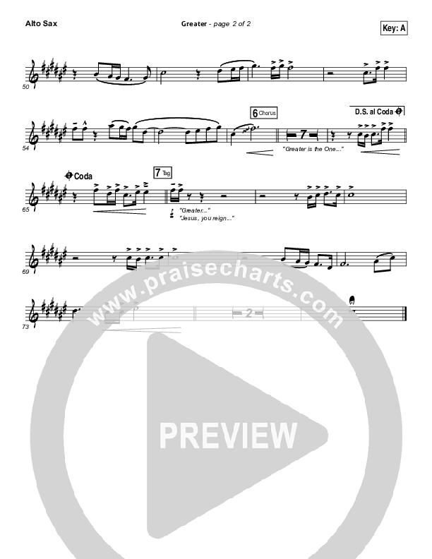 Greater Alto Sax (Chris Tomlin)