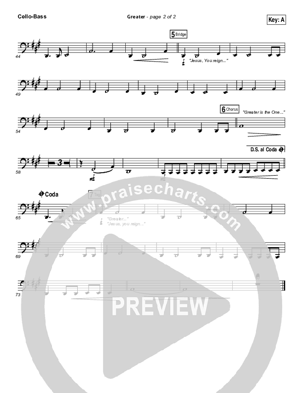 Greater Cello/Bass (Chris Tomlin)