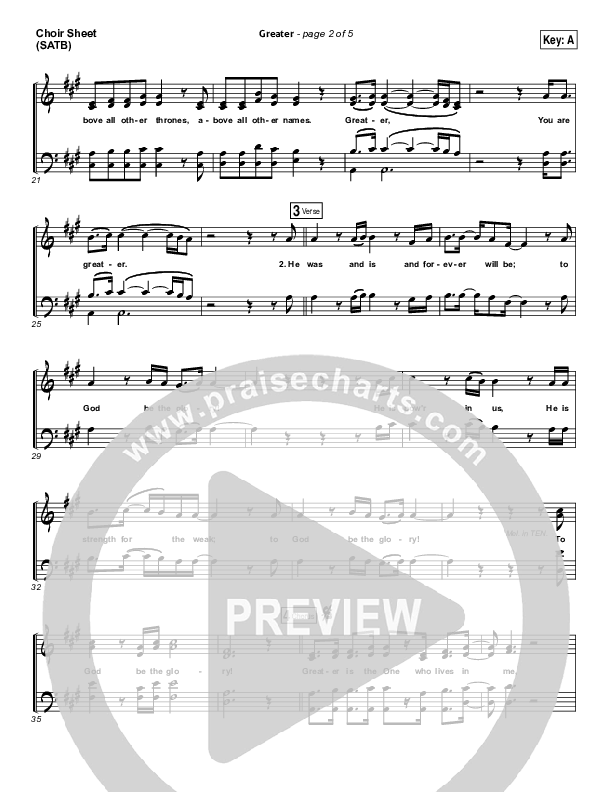 Greater Choir Sheet (SATB) (Chris Tomlin)