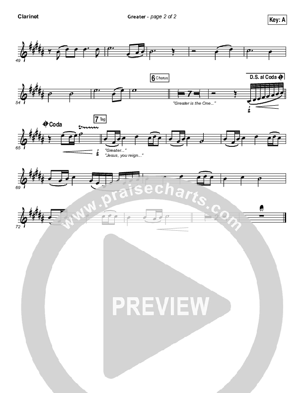 Greater Clarinet (Chris Tomlin)