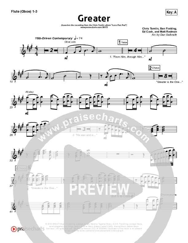 Greater Flute/Oboe 1/2/3 (Chris Tomlin)