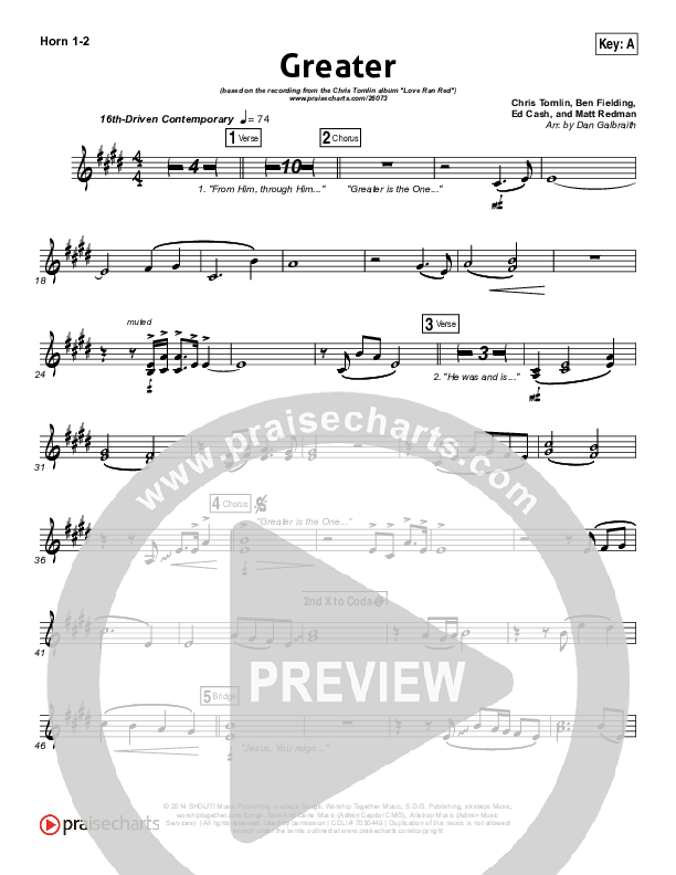 Greater French Horn 1/2 (Chris Tomlin)