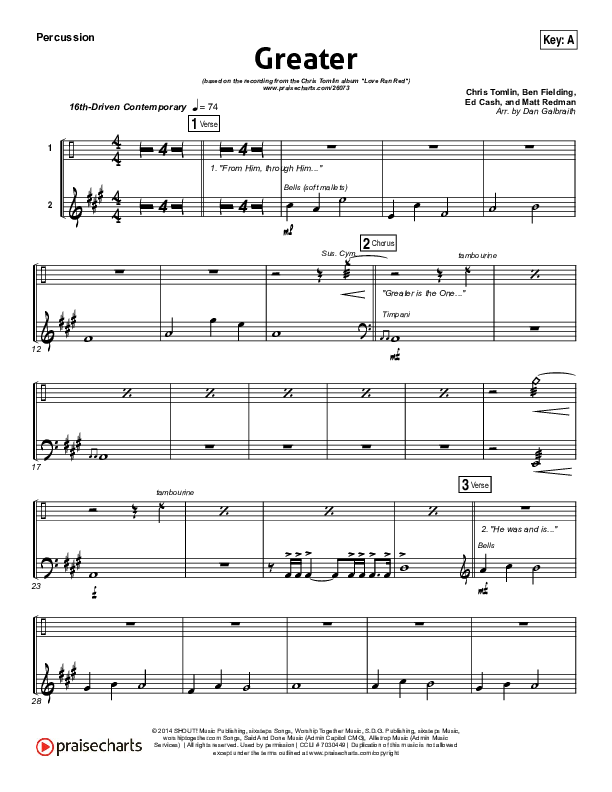 Greater Percussion (Chris Tomlin)