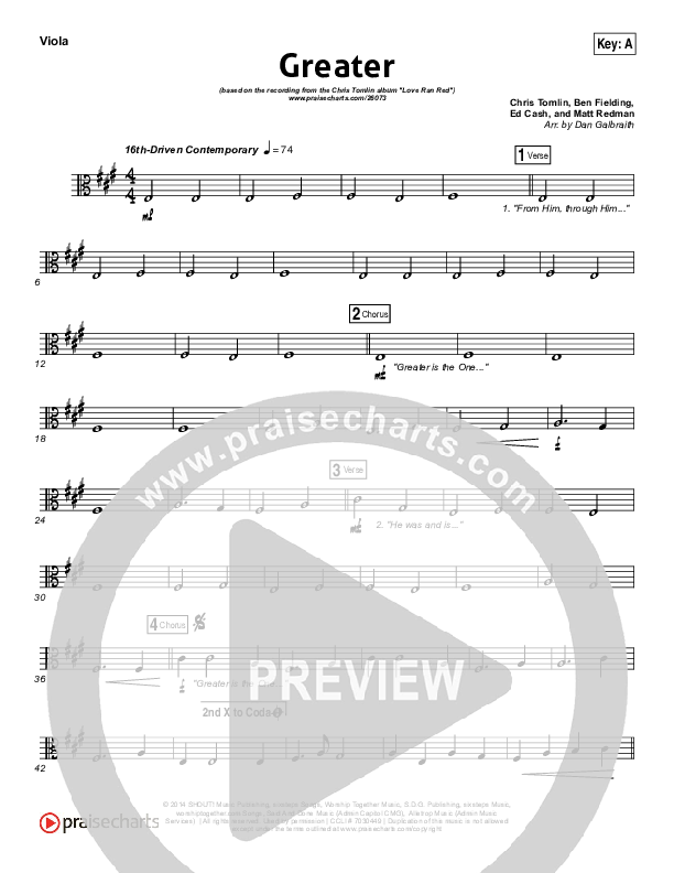 Greater Viola (Chris Tomlin)