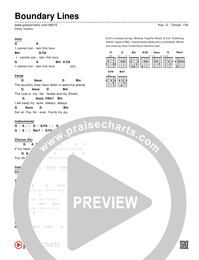 Boundary Lines Chords & Lyrics (Chris Tomlin)