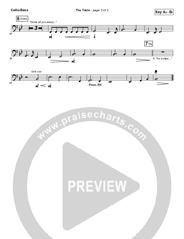 The Table Cello/Bass (Chris Tomlin)