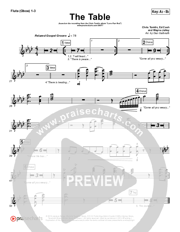 The Table Flute/Oboe 1/2/3 (Chris Tomlin)