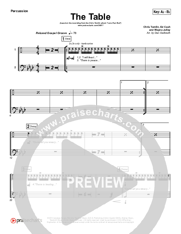 The Table Percussion (Chris Tomlin)