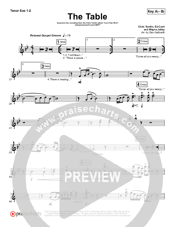 The Table Tenor Sax 1/2 (Chris Tomlin)