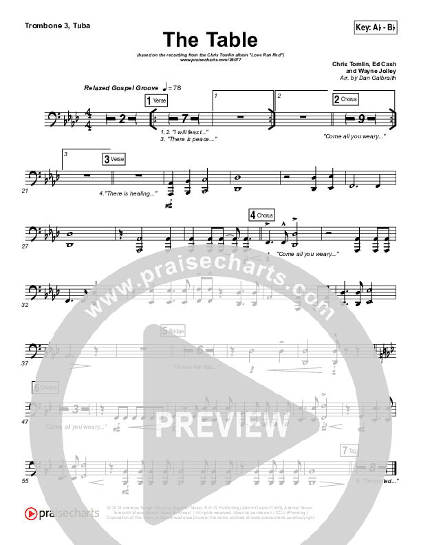 The Table Trombone 3/Tuba (Chris Tomlin)