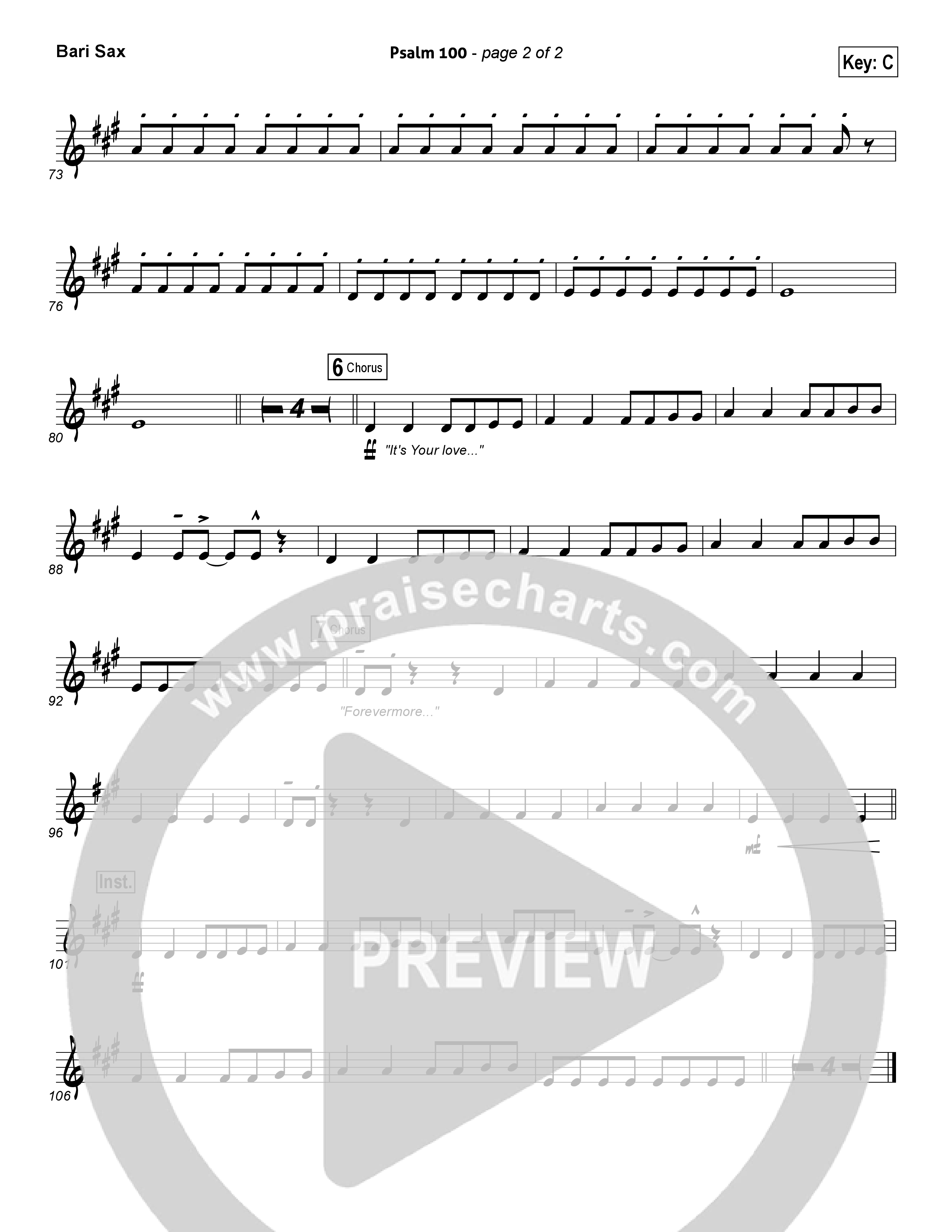 Psalm 100 Bari Sax (Chris Tomlin)