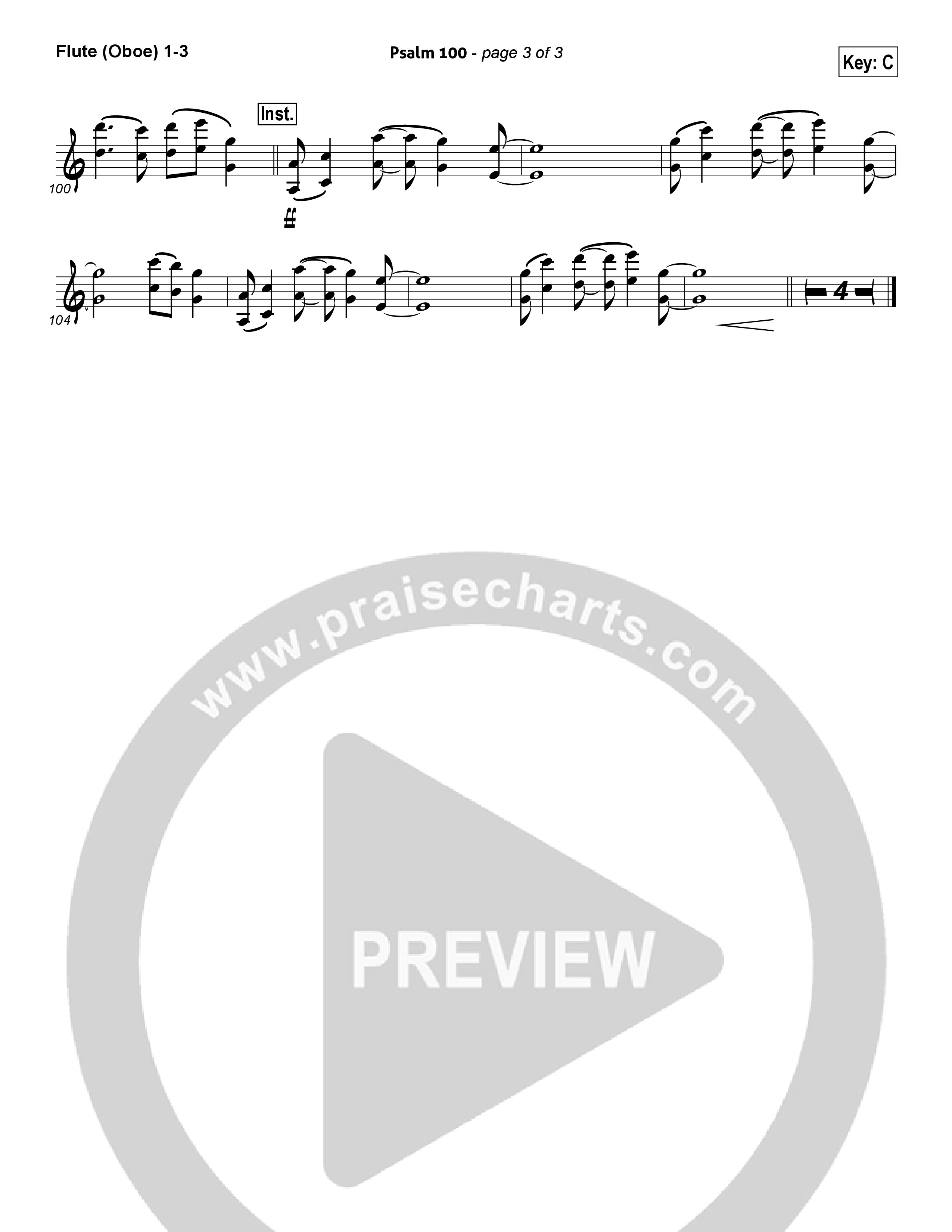 Psalm 100 Flute/Oboe 1/2/3 (Chris Tomlin)