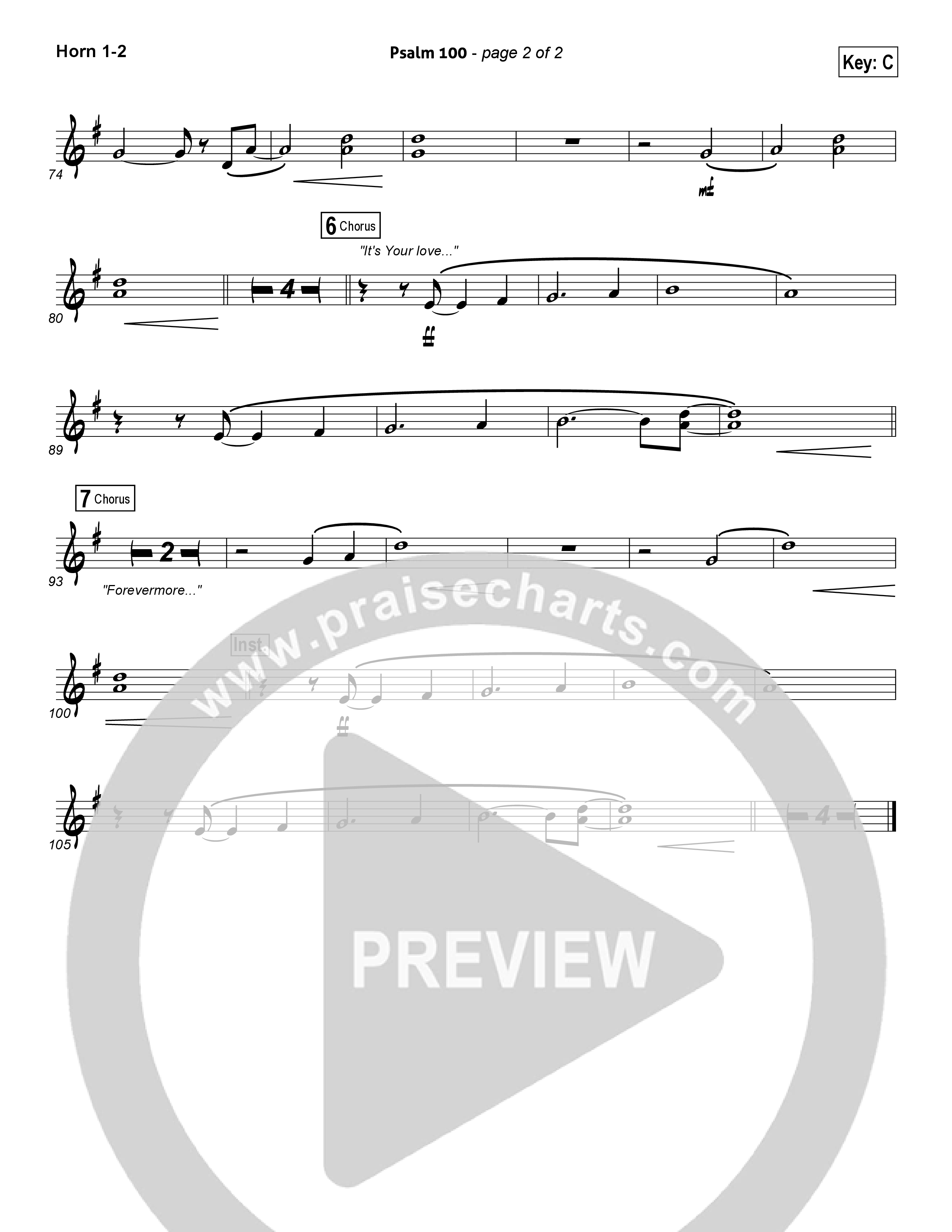 Psalm 100 French Horn 1/2 (Chris Tomlin)