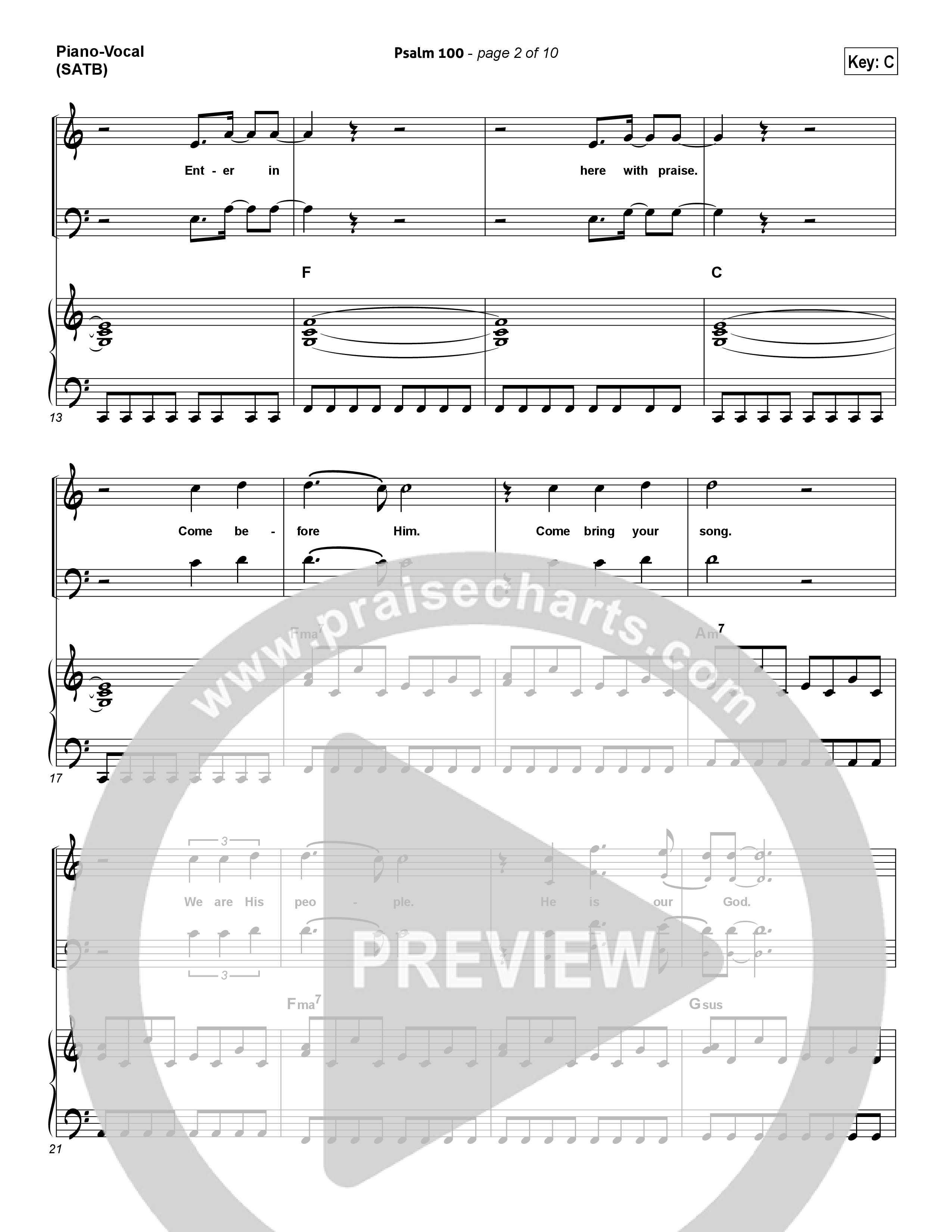 Psalm 100 Piano/Vocal (SATB) (Chris Tomlin)