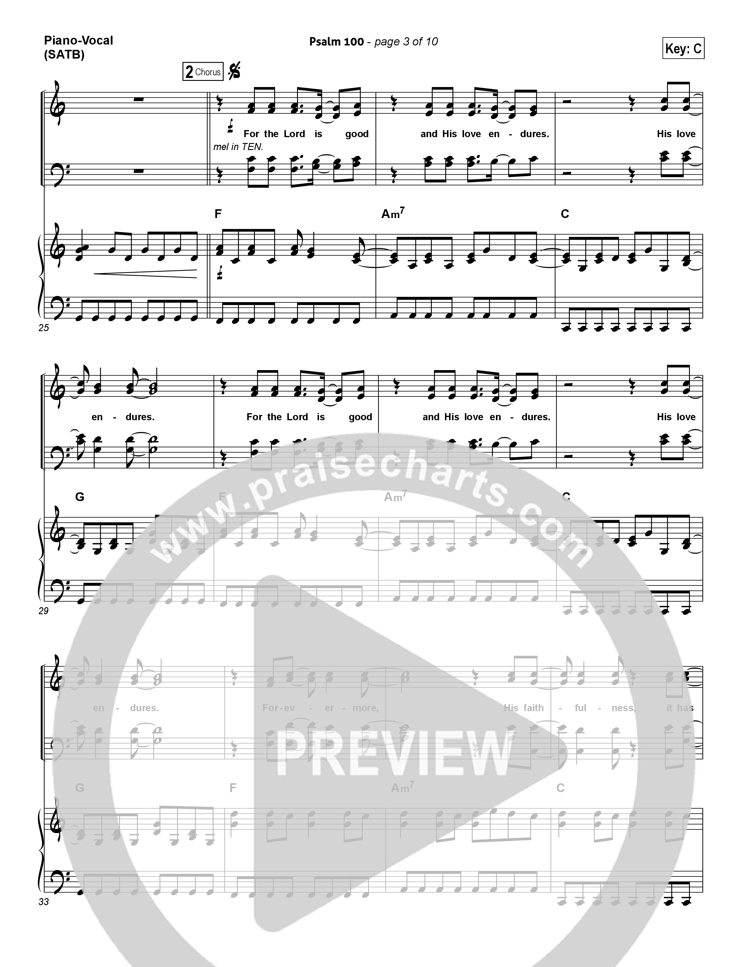 Psalm 100 Piano/Vocal (SATB) (Chris Tomlin)