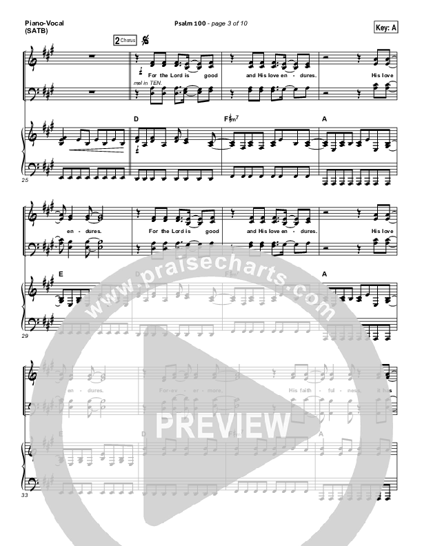 Psalm 100 Piano/Vocal (SATB) (Chris Tomlin)