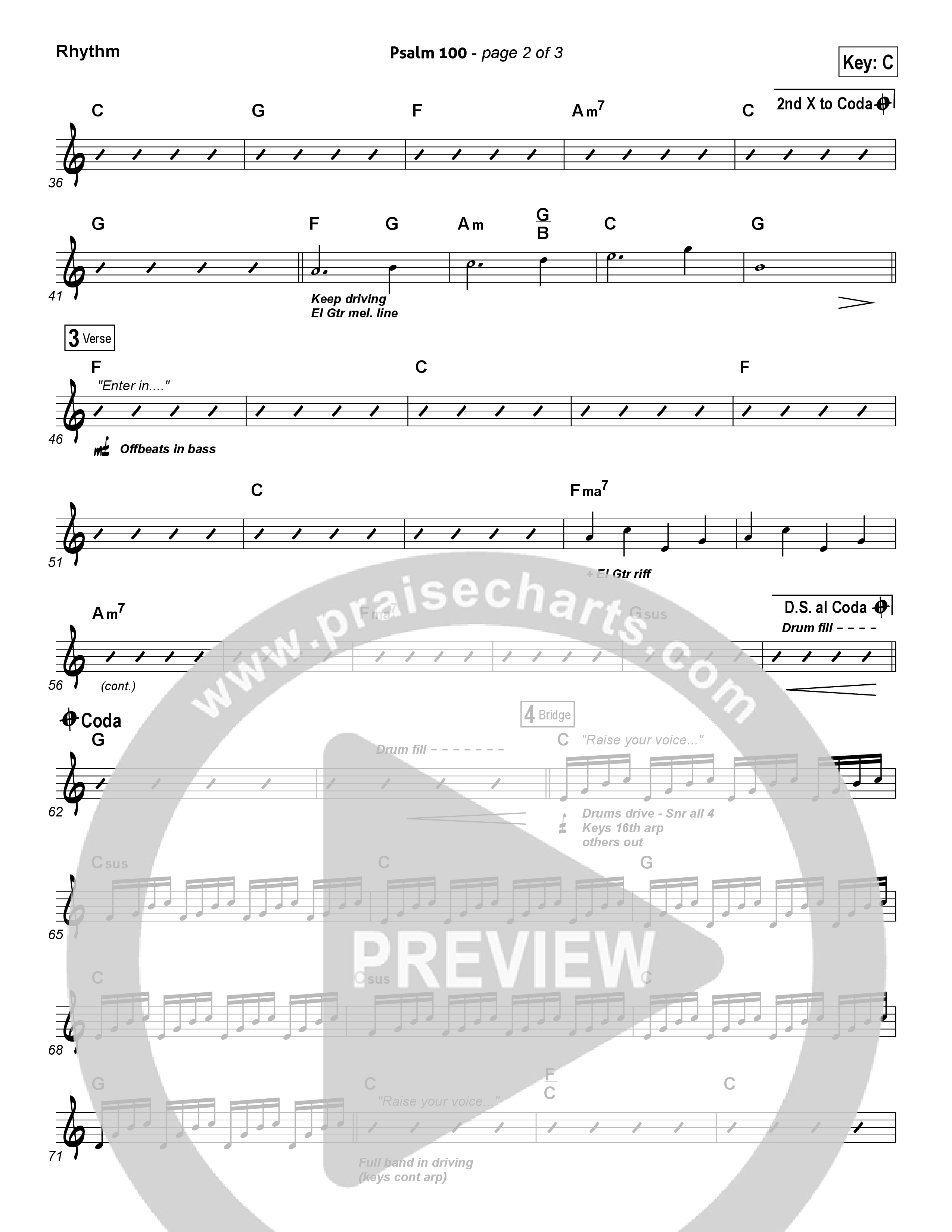 Psalm 100 Rhythm Chart (Chris Tomlin)