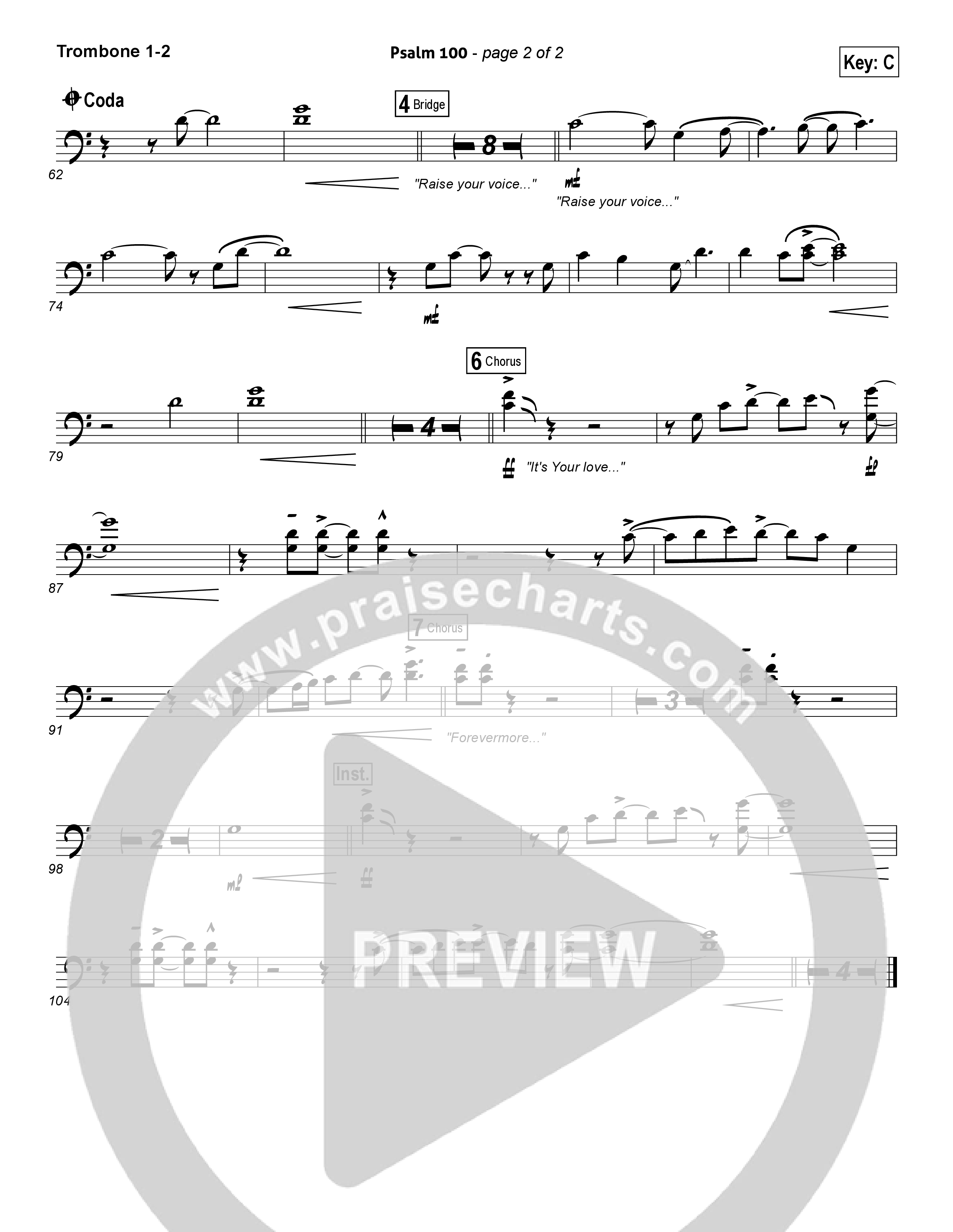 Psalm 100 Trombone 1/2 (Chris Tomlin)