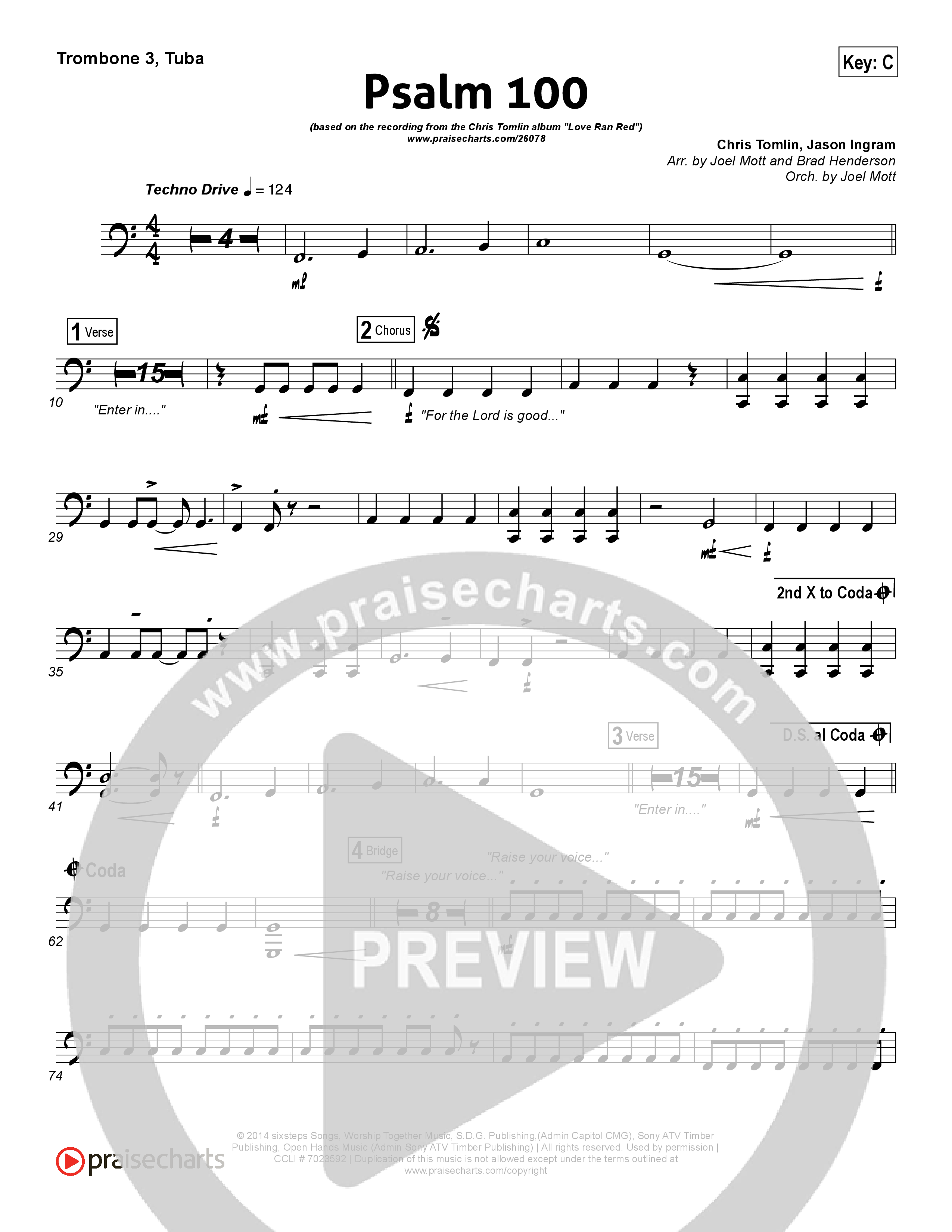 Psalm 100 Trombone 3/Tuba (Chris Tomlin)