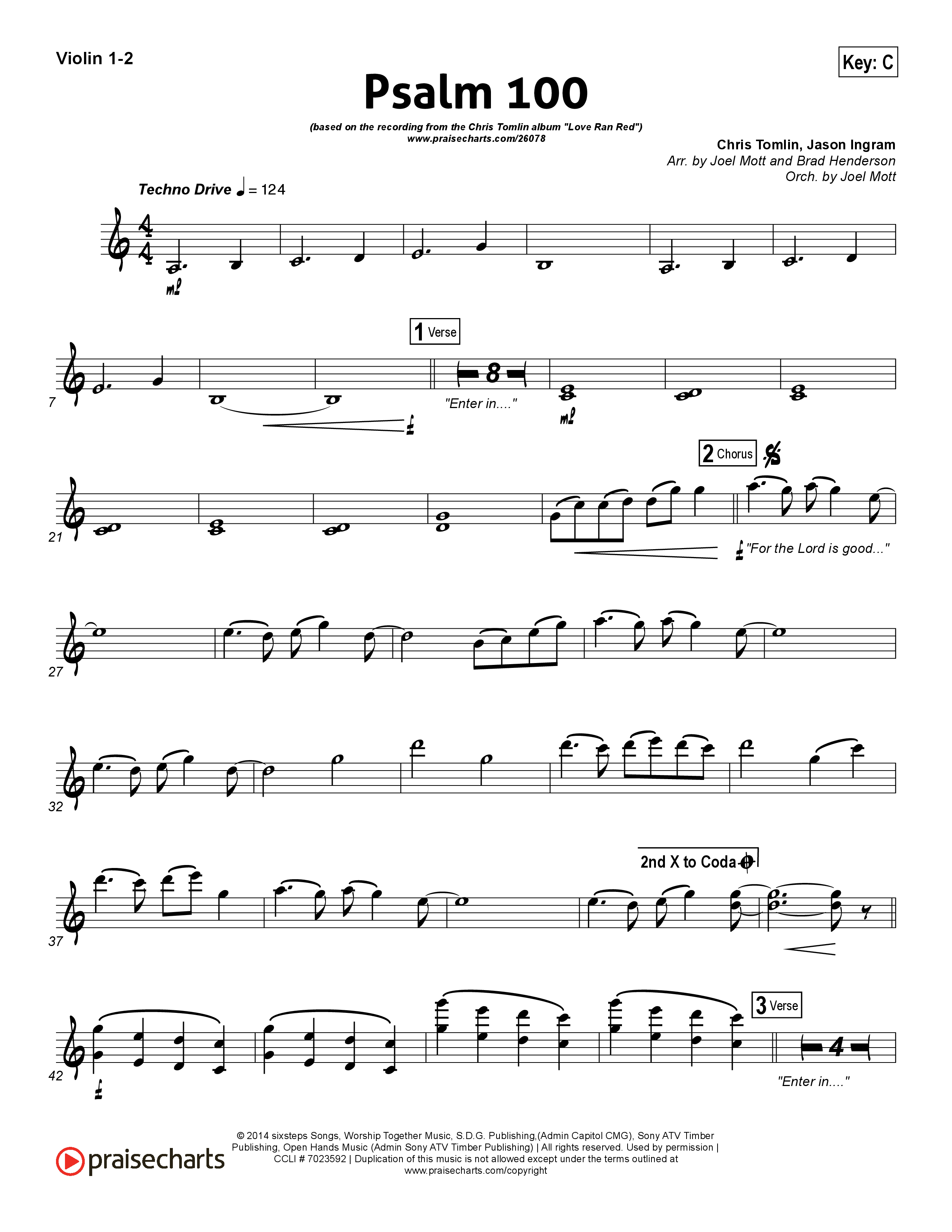 Psalm 100 Violin 1/2 (Chris Tomlin)