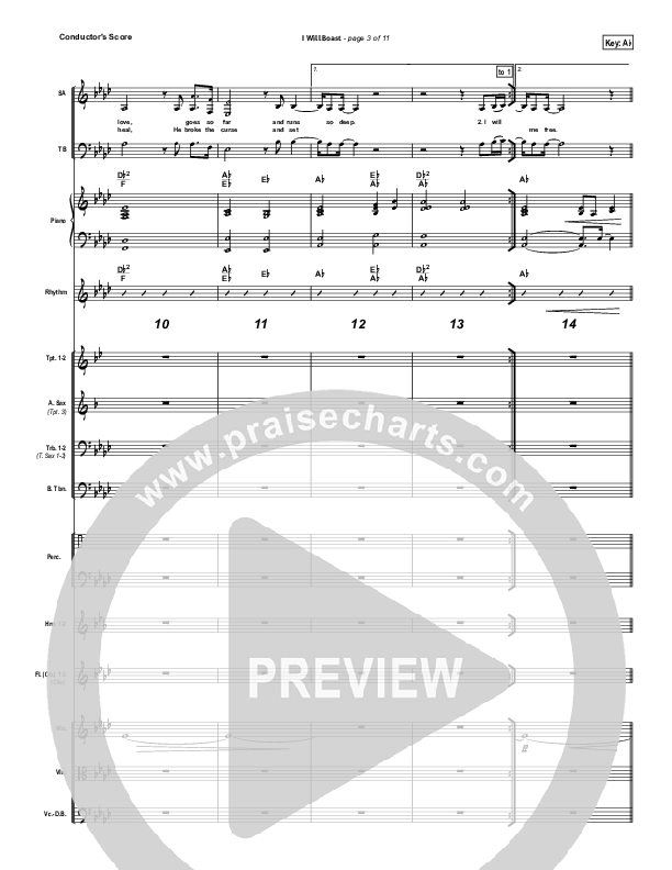 I Will Boast Conductor's Score (Chris Tomlin)